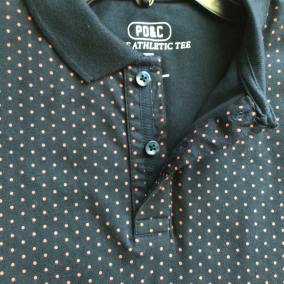 PD& C Navy with Pink Salmon Dots Polo Men size S - Picture 3 of 9
